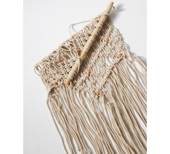 Boho Διακοσμητικό Τοίχου Macrame 3 Πλεξούδες Anusha 40x70cm 40x70cm Εκρού