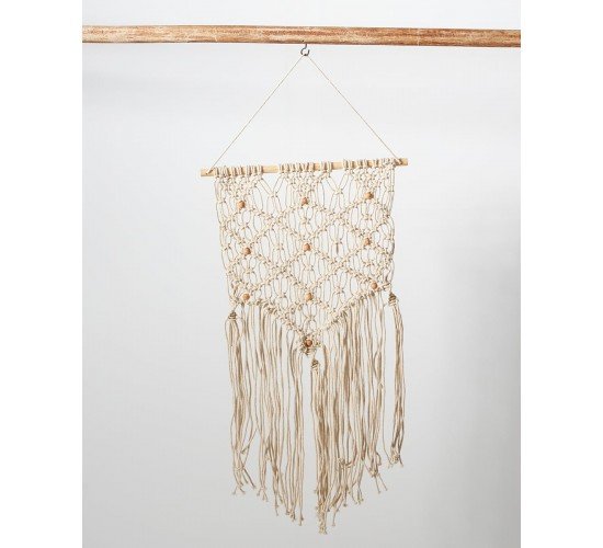 Boho Διακοσμητικό Τοίχου Macrame 3 Πλεξούδες Anusha 40x70cm 40x70cm Εκρού