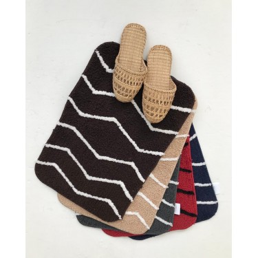 Micro Αντιολισθητικό Χαλάκι Μπάνιου Zig Zag 40x60cm 40x60cm Γκρι