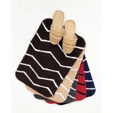 Micro Αντιολισθητικό Χαλάκι Μπάνιου Zig Zag 40x60cm 40x60cm Σοκολά