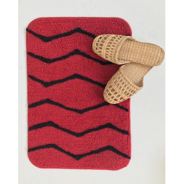 Micro Αντιολισθητικό Χαλάκι Μπάνιου Zig Zag 40x60cm 40x60cm Κόκκινο
