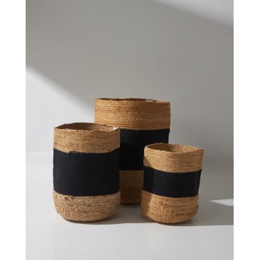 Δίχρωμο Καλάθι Πλεκτό Οικολογικό Pharae Μεγάλο