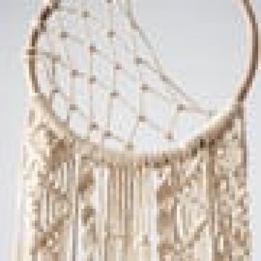 Boho Διακοσμητικό Τοίχου Macrame με Κρόσσια Levu 30x60cm Σοκολά