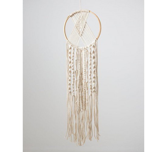 Boho Διακοσμητικό Τοίχου Macrame με Κρόσσια Silas 30x60cm Natural