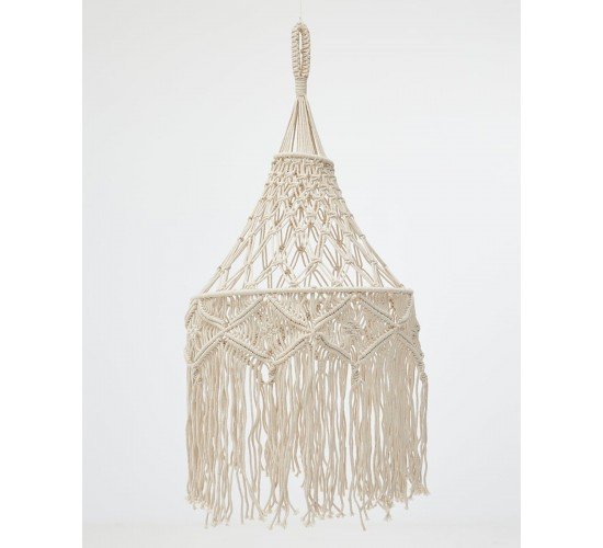 Boho Διακοσμητικό Οροφής Macrame με Κρόσσια Milo 40x61x10cm Natural