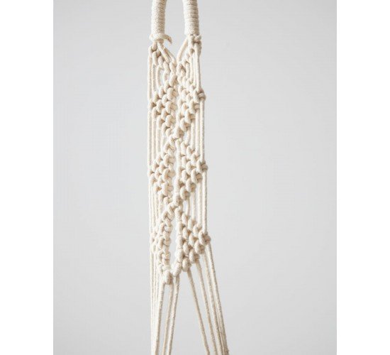 Boho Βαμβακερό Χειροποίητο Macrame Για Γλάστρα Cedar 99cm Μπεζ