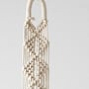 Boho Βαμβακερό Χειροποίητο Macrame Για Γλάστρα Cedar 99cm Μπεζ