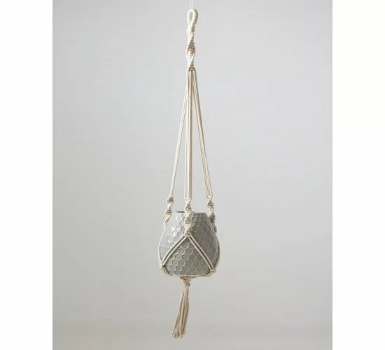 Boho Βαμβακερό Χειροποίητο Macrame Για Γλάστρα Enzo 99cm Μπεζ Boho Βαμβακερό Χειροποίητο Macrame Για Γλάστρα Enzo 99cm Μπεζ
