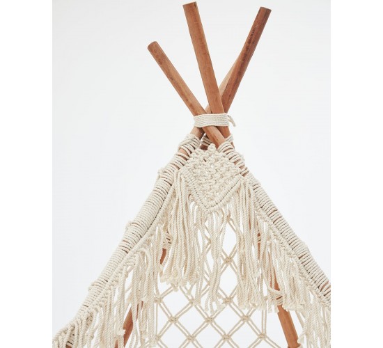 Boho Μακραμέ Διακοσμητική Τέντα Teepee Hale 122x122cm Natural