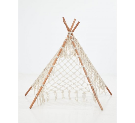 Boho Μακραμέ Διακοσμητική Τέντα Teepee Hale 122x122cm Natural