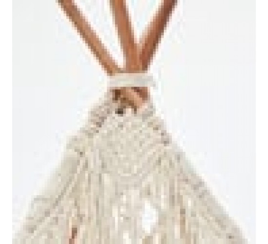 Boho Μακραμέ Διακοσμητική Τέντα Teepee Hale 122x122cm Natural
