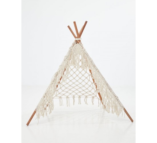 Boho Μακραμέ Διακοσμητική Τέντα Teepee Hale 122x122cm Natural