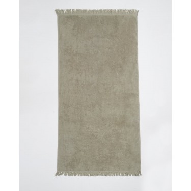 Βαμβακερή Μονόχρωμη Πετσέτα Πισίνας με Κρόσσι Plage 90x170cm Θαλάσσης | 90x170cm Χακί