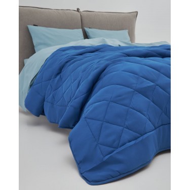 Microsilk Καπιτονέ Μονόχρωμο Κουβερλί Gentle Μονή (160x240cm) Μπλε