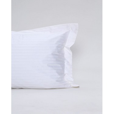 Λευκή Oxford Ξενοδοχειακή Μαξιλαροθήκη με Ρίγα 1cm Studio 52x72 5cm 52x72 5cm Άσπρο