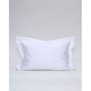 Λευκή Oxford Ξενοδοχειακή Μαξιλαροθήκη με Ρίγα 1cm Studio 52x72 5cm 52x72 5cm Άσπρο