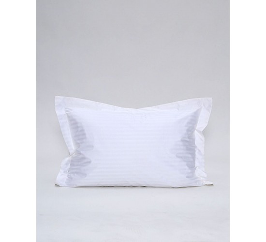 Λευκή Oxford Ξενοδοχειακή Μαξιλαροθήκη με Ρίγα 1cm Studio 52x72 5cm 52x72 5cm Άσπρο