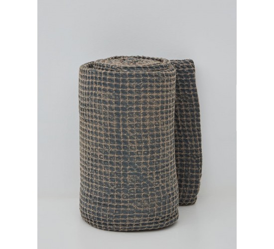 3D Βαμβακερή Prewashed Μαύρη Κουβέρτα- Ριχτάρι Taline Μονή (170x270cm) Μαύρο