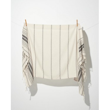 Βαμβακερό Ριγέ Παρεό με Κρόσσι Amosa 90x170cm Παρεό | 90x170cm Multi