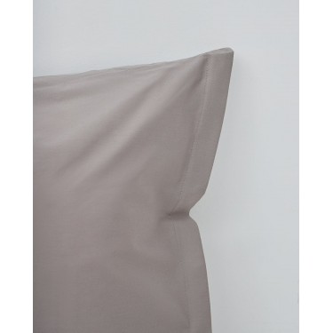 Βαμβακοσατέν Μονόχρωμο Oxford Ζεύγος Μαξιλαροθήκες Seti 52x72 3cm Γκρι Σκούρο