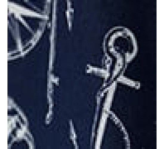 Τραβέρσα με Πυξίδες και Άγκυρες Angira 45x180cm Τραβέρσα (45x180cm) Μπλε Σκούρο