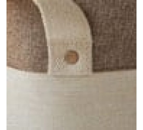 Boho Οικολογικό Μπεζ Καλάθι με Καφέ Φάσα Mabel 3 Μεγέθη Μεσαίο Μπεζ