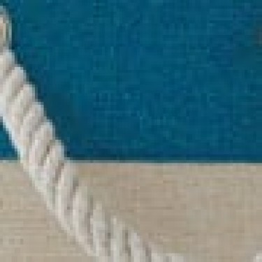 Boho Οικολογικό Λευκό Καλάθι με Μπλε Φάσα Dante 3 Μεγέθη Μικρό Άσπρο