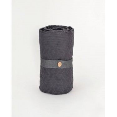 3D Βαμβακερή Πετροπλυμένη Ζακάρ Βρεφική Κουβέρτα με Σχέδιο Aztec Tourmali σε 2 Αποχρώσεις Λίκνου | 87x134cm Ανθρακί