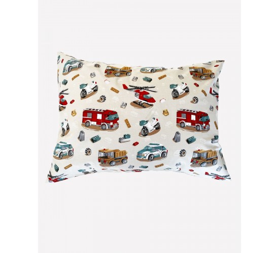 Βαμβακερή Παιδική Εμπριμέ Μαξιλαροθήκη Fire Police Dptm 50x70cm 50x70cm