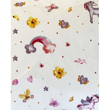 Βαμβακερή Παιδική Εμπριμέ Μαξιλαροθήκη Unicorns & Butterflies 50x70cm 50x70cm