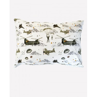 Βαμβακερή Παιδική Εμπριμέ Μαξιλαροθήκη Vintage Planes 50x70cm 50x70cm