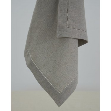 Μονόχρωμη Πετσέτα Φαγητού με Αζούρ Sintra 53x53cm 53x53cm Γκρι