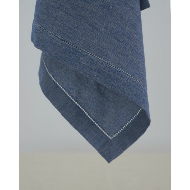 Μονόχρωμη Πετσέτα Φαγητού με Αζούρ Sintra 53x53cm 53x53cm Μπλε Σκούρο