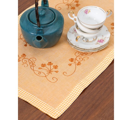 Τραβέρσα Χειροποίητο Κέντημα Borea Bo Maison Τραβέρσα (41x115cm) Κίτρινο