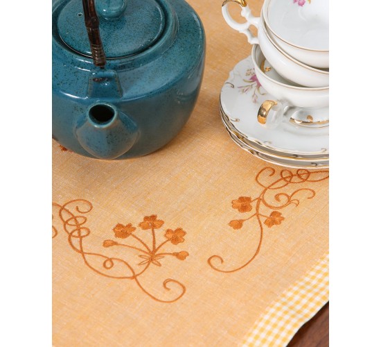 Τραβέρσα Χειροποίητο Κέντημα Borea Bo Maison Τραβέρσα (41x115cm) Κίτρινο