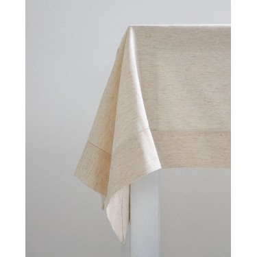 Μονόχρωμο Τραπεζομάντηλο με Αζούρ & Γαλλική Γωνία Amadora 2 ατόμων (90x90cm) Μπεζ