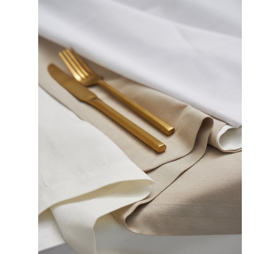 Μονόχρωμη Βαμβακερή Πετσέτα Φαγητού Γαλλική Γωνία Lagos 53x53cm 53x53cm Άσπρο