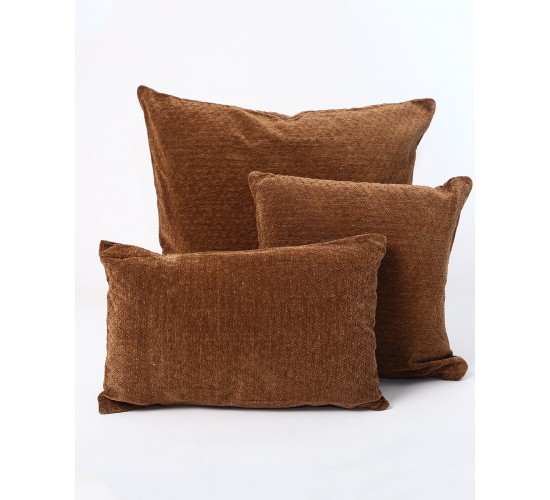 Διακοσμητική μαξιλαροθήκη Ellys με κυψελωτό σχέδιο 35x45cm Σοκολά