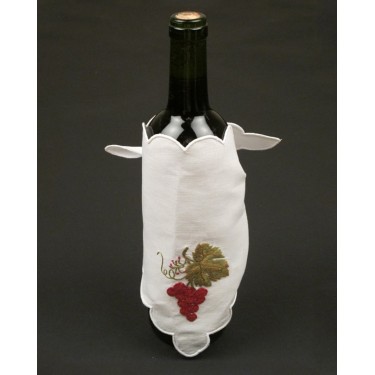 Διακοσμητικό Μπουκαλιού με Κέντημα Σταφύλια Miniature 12 One Size Άσπρο