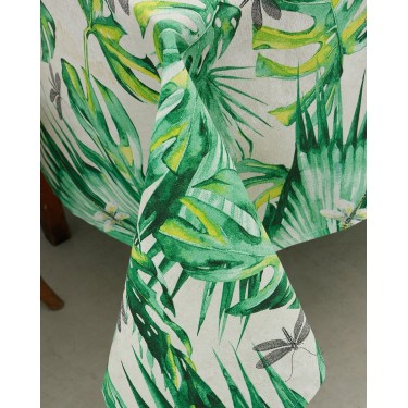 Τραπεζομάντηλο με Σχέδιο Φοίνικες Palmeras 8 ατόμων (140x220cm) Πράσινο