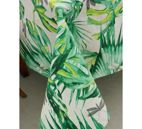 Τραπεζομάντηλο με Σχέδιο Φοίνικες Palmeras 8 ατόμων (140x220cm) Πράσινο