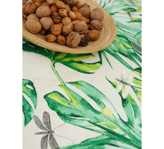 Τραπεζομάντηλο με Σχέδιο Φοίνικες Palmeras 8 ατόμων (140x220cm) Πράσινο