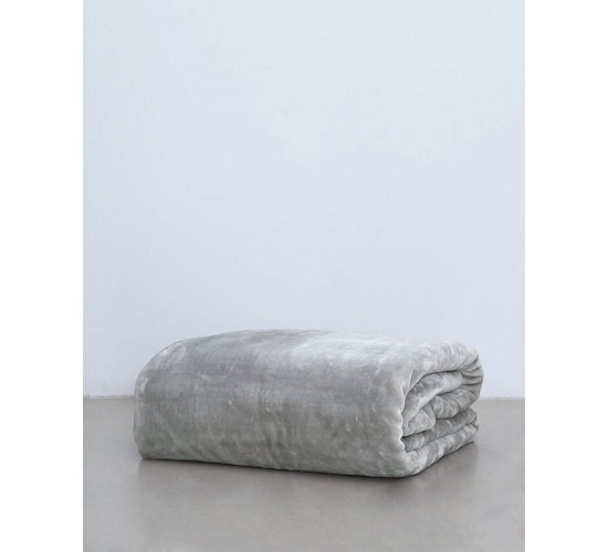 Βελουτέ Μονόχρωμη Κουβέρτα Voras σε 7 Αποχρώσεις Super Υπέρδιπλη (240x260cm) Γκρι απαλό