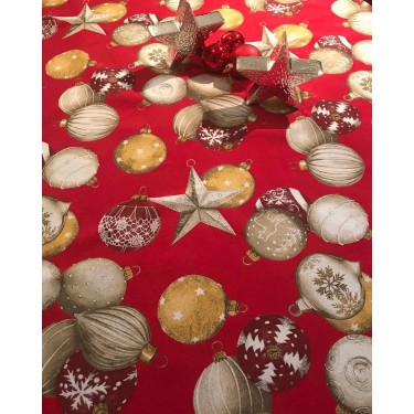 Ύφασμα Χριστουγεννιάτικο Σχέδιο Λονέτα Christmas Trinkets Φ280cm Multi