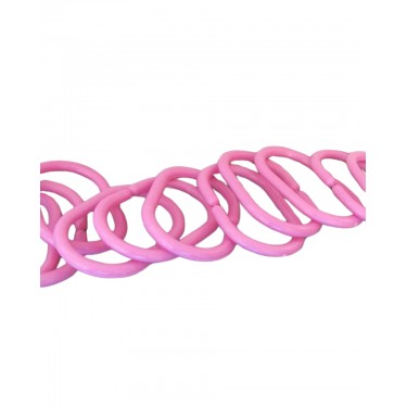 Σετ 12 Τεμαχίων Ροζ Πλαστικοί Κρίκοι Κουρτίνας Μπάνιου Shower Ροζ