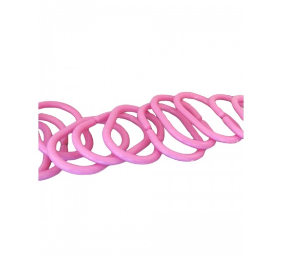 Σετ 12 Τεμαχίων Ροζ Πλαστικοί Κρίκοι Κουρτίνας Μπάνιου Shower Ροζ