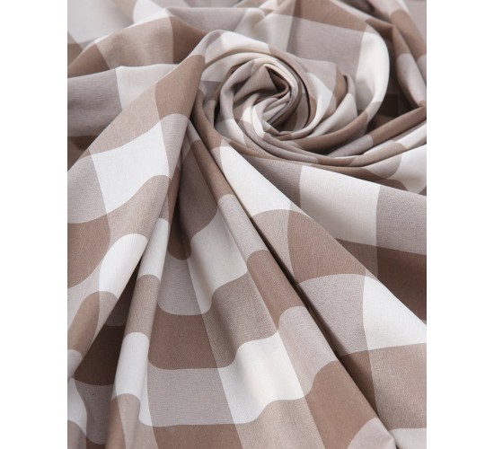 Τραπεζομάντηλο Μεγάλο Καρώ Νηματοβαφή Cabanna 8 ατόμων | 135x200cm Μπεζ