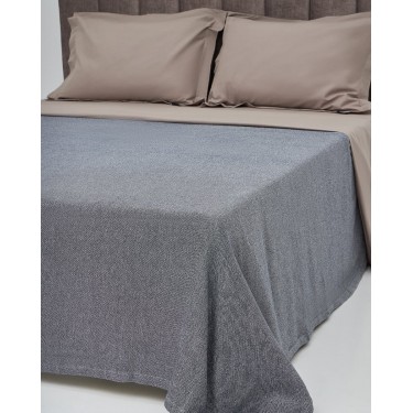 Βαμβακερή Διπλή Κουβέρτα Λευκό-Μπλε Νηματοβαφή Tintura 200x220cm Διπλή (200x220cm)