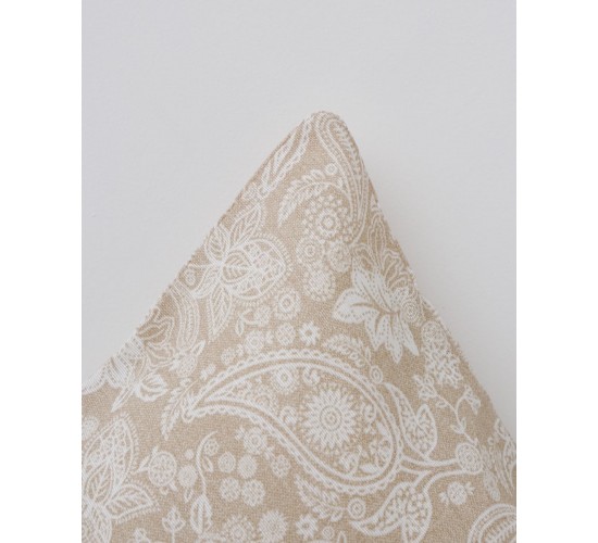 Διακοσμητική μαξιλαροθήκη Teramo με tribal σχέδιο 25x40cm Μπεζ