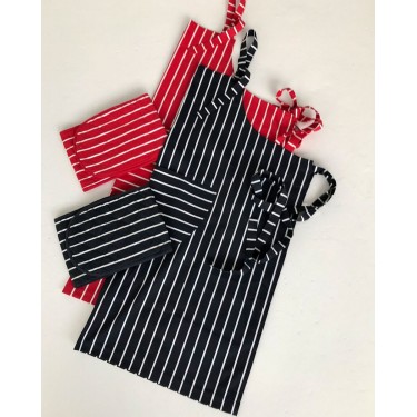 Ριγέ Ολόσωμη Ποδιά Μπούστου Stripes 60x90cm Μπούστο Κόκκινο